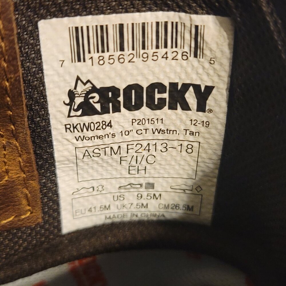 Rocky Ride FLX Women’s Brown Square Toe Boots - Size 9.5 - Picture 6 of 6
